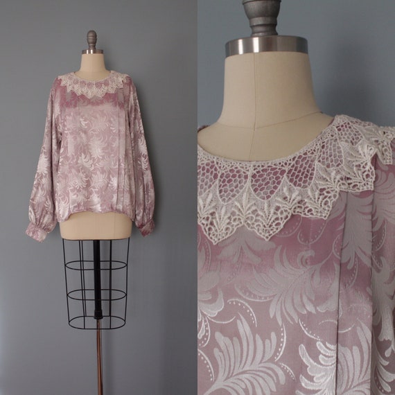 WISTERIA ornament blouse | lace collar poet blous… - image 1