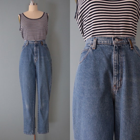 1980s Sasson mom jeans | worn out knees distressed