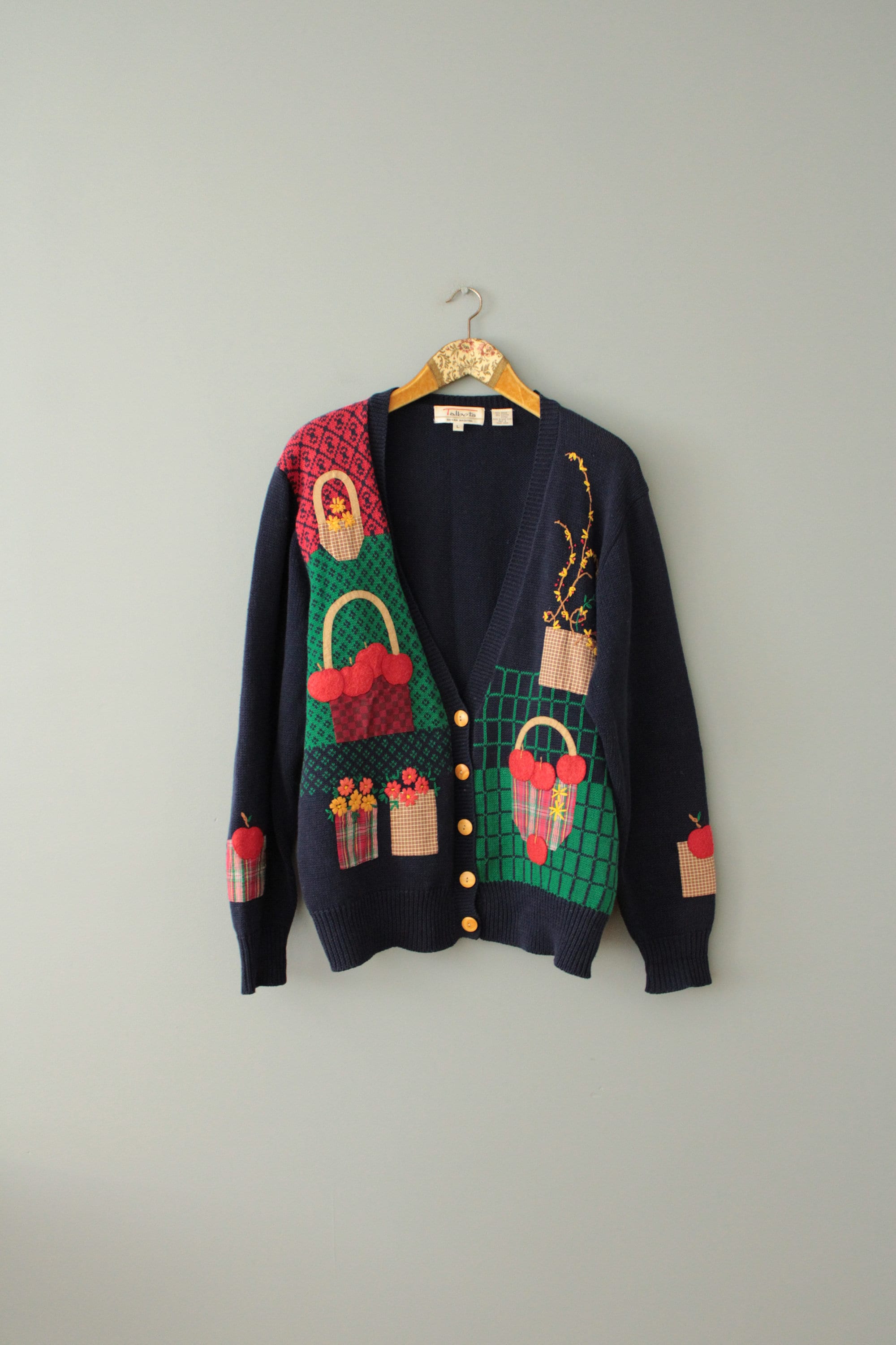 HARVEST Cottagecore Cardigan | Apple Orchard Harvest Applique