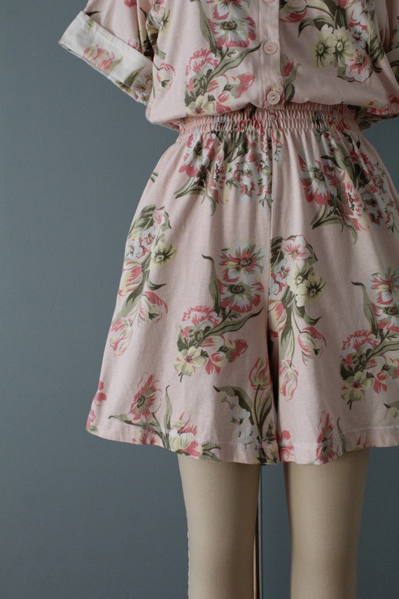 vintage soft cotton romper | spring tulips flower… - image 5