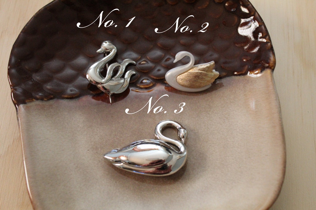 Vintage Swan Brooches Various Swan Brooches Romantic Swan Brooch Etsy