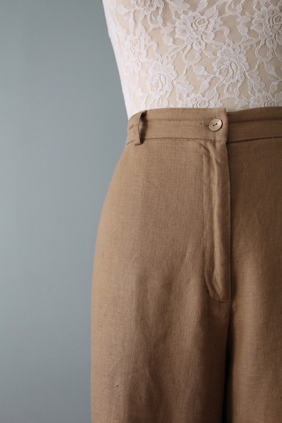 nutmeg linen cropped pants | wide culotte summer … - image 4
