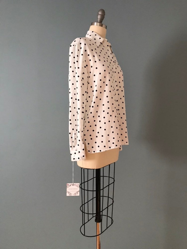 POLKA DOT blouse black and white blouse black polka dot blouse