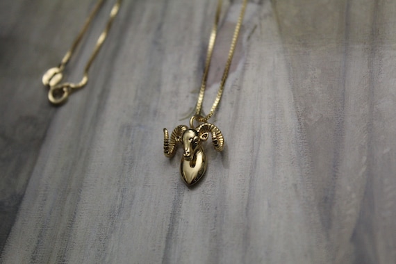 ARIES Choker Necklace 14K Gold Plated Ram Necklace Zodiac - Etsy