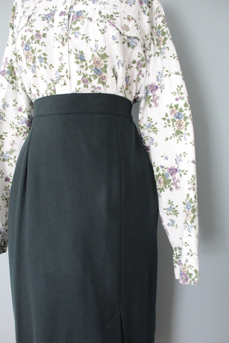 1990s wool maxi skirt wool maxi skirt FOREST green wool skirt