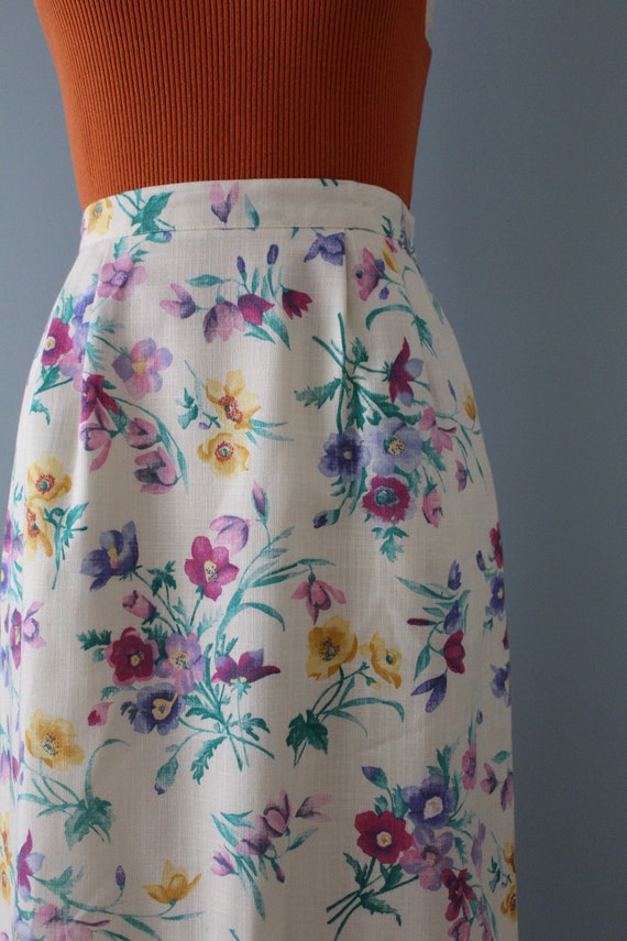 BOTANICAL midi skirt | 1970s cottage core botanic… - image 4