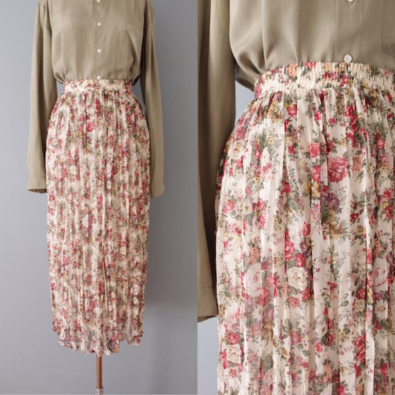 BOTANICAL crinkle skirt | pleated bohemian maxi sk