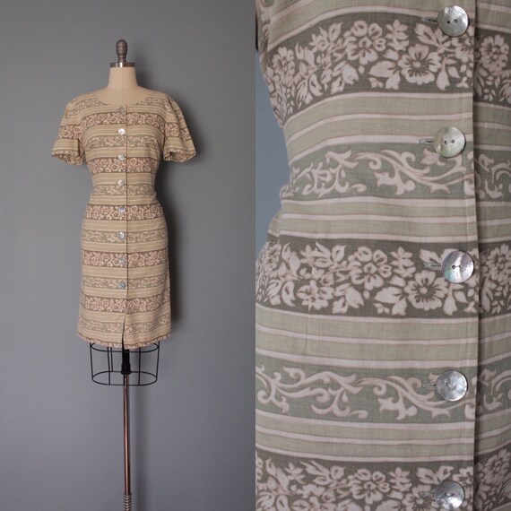 SAGE linen dress | button down shift dress | sage