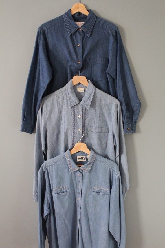 DENIM oversized shirts | vintage denim blouses | T