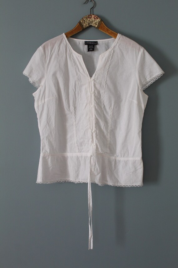 white bohemian blouse | cotton batiste blouse | l… - image 3