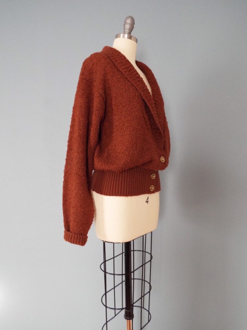 CINNAMON boucle cardigan shawl collar cardigan