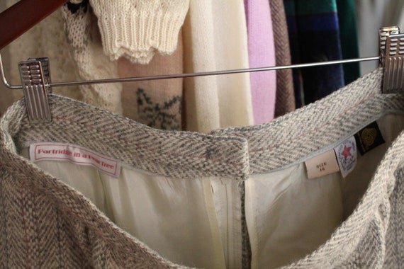 BEIGE herringbone wool skirt | 1970s wool skirt |… - image 10
