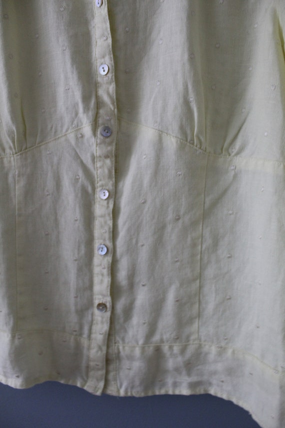 pale lemon corset top | 90s Y2K linen top | prair… - image 6