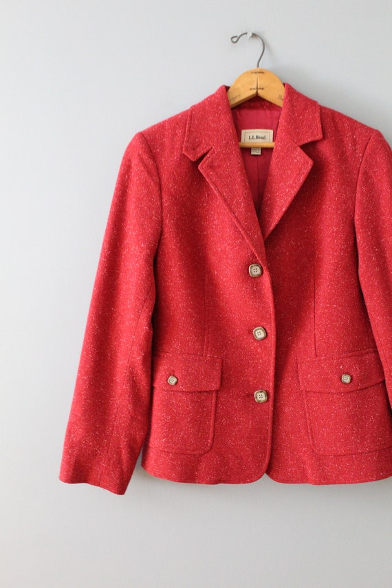 BRICK red wool blazer | 90s LLBean jacket | marbl… - image 4