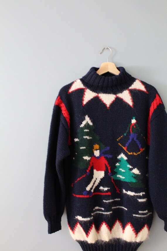 ICE SKATERS mohair wool sweater | 1980s Michelle … - image 4