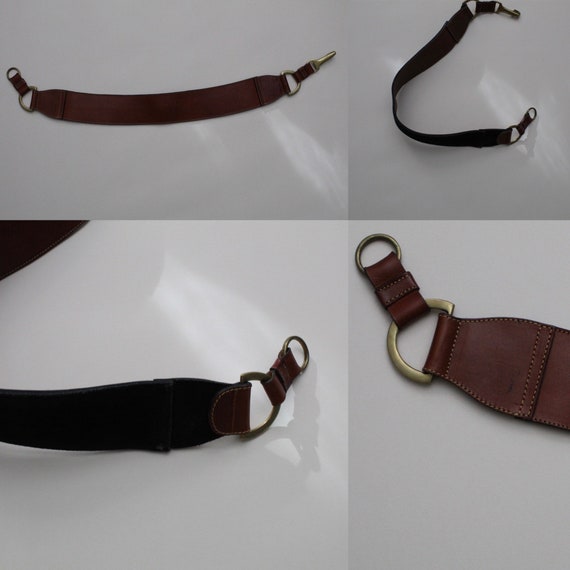 HEAVY BRASS saddle belt | chestnut leather wide c… - image 7