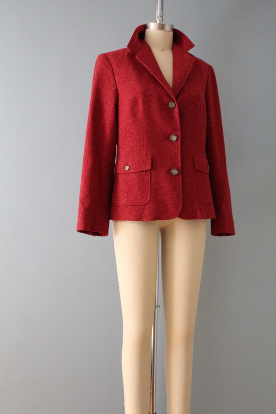BRICK red wool blazer | 90s LLBean jacket | marbl… - image 5