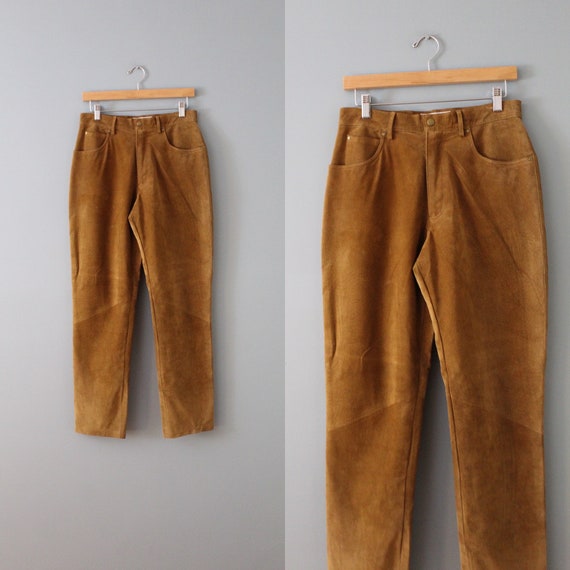 CINNAMON suede pants | 90s high waisted suede lea… - image 2