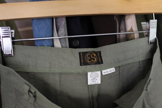 OLIVE green linen shorts | high waisted linen sho… - image 10