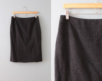 Ralph Lauren wool and silk skirt | soot gray herringbone skirt | silk lined mini skirt