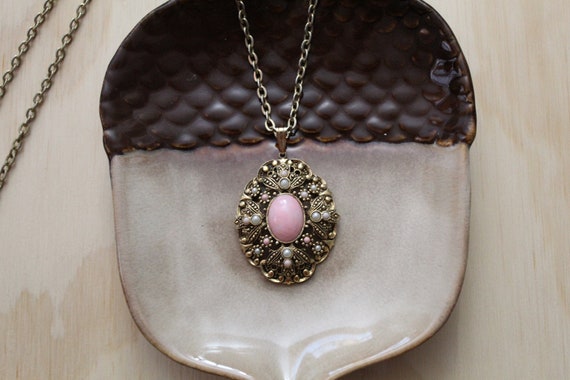 Avon pink cabochon necklace | Victorian Georgian … - image 3