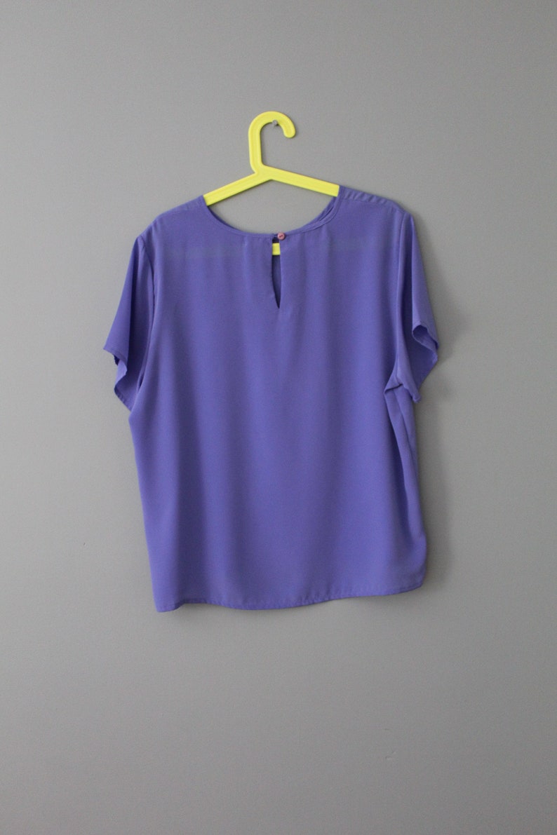 PERIWINKLE and PINK vintage tops 1990s blouses choose or set short sleeves summer tops image 10