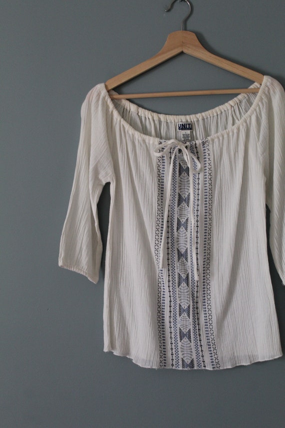 choose one vintage blouses | linen polka dot and … - image 5
