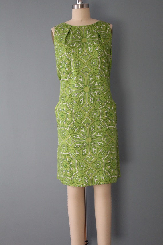 chartreuse mod silk midi dress | 90s Y2K Talbots … - image 2