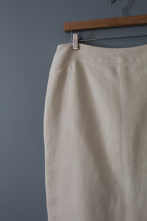 Armani linen skirt | cream white linen tulip skir… - image 6