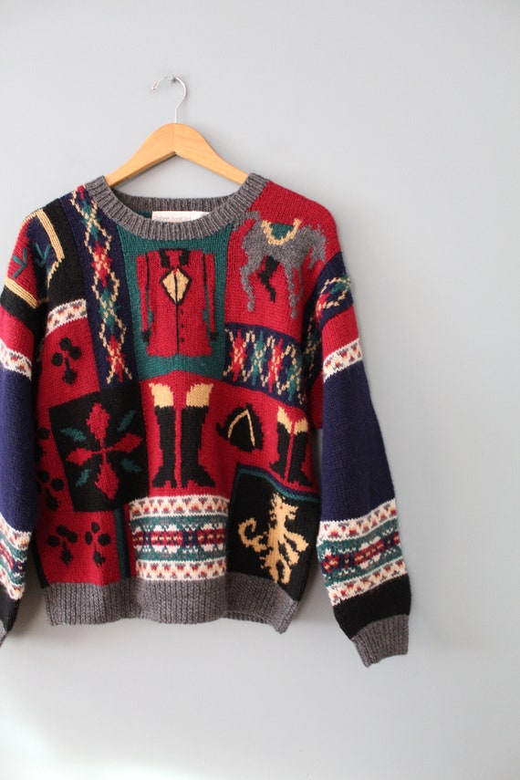 Robert Scott wool sweater | 90s hunters intarsia s