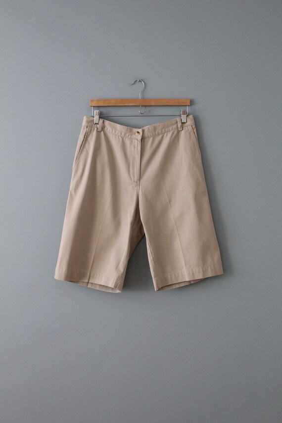 tan beige culotte shorts | straight high waisted … - image 3