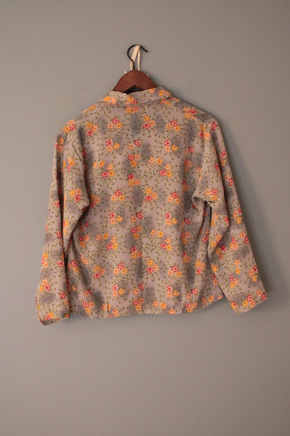 botanical swirl blouse | 90s Laura Tyler cropped … - image 8