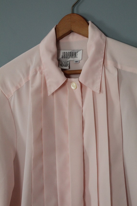 BALLET pink pleated poet blouse - image 9