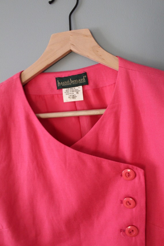 RASPBERRY pink linen jacket | soft linen blouse j… - image 6