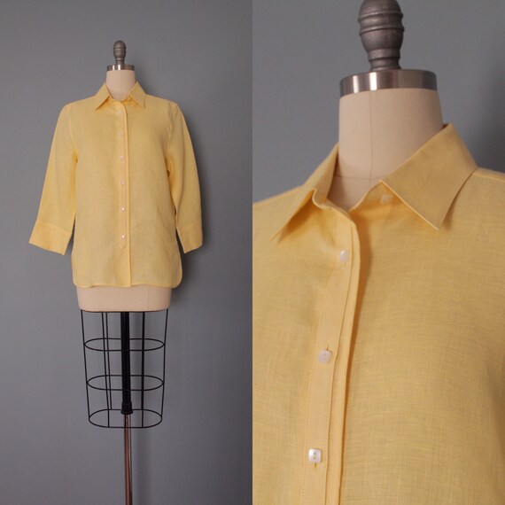 GOLDENROD linen shirt | Irish linen blouse | minim