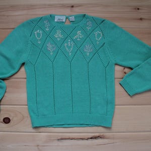 Floral Eyelet Sweater main image 1
