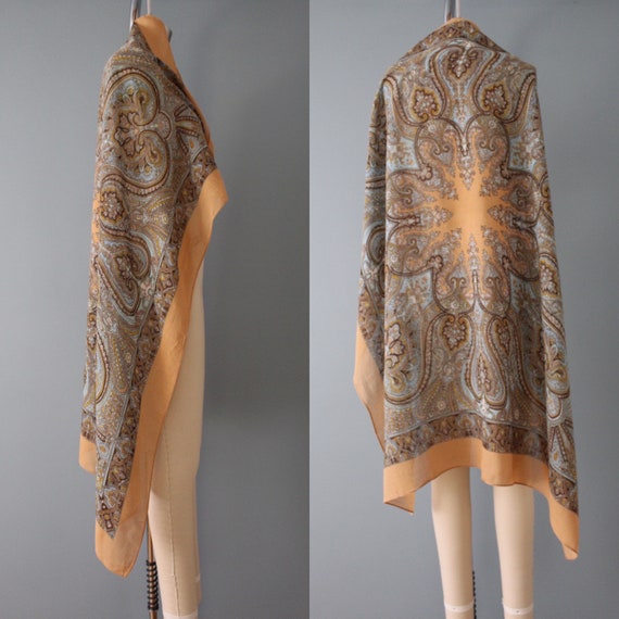 BOHO ornament shawl | caramel beige whimsical sha… - image 5