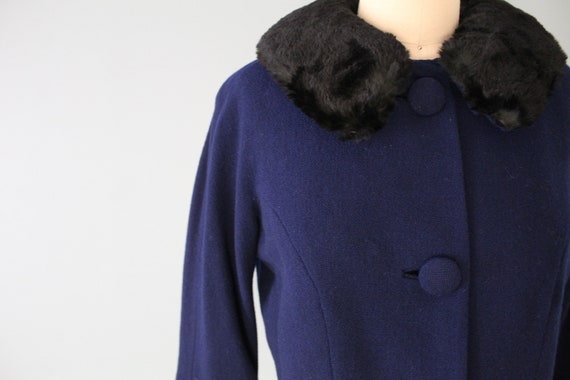 1950s wool and silk jacket | midnight blue retro … - image 4
