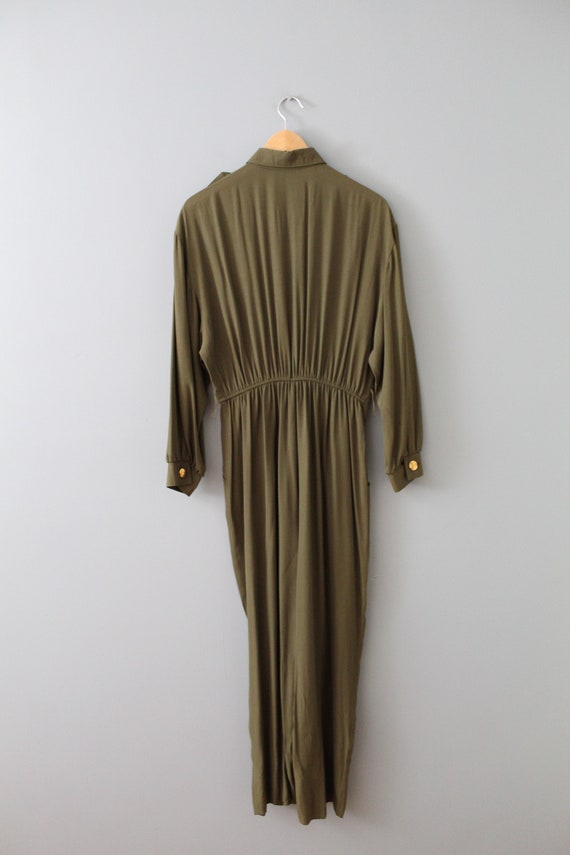 MOSS green jumpsuit | 1980s long sleeve jumpsuit … - image 6