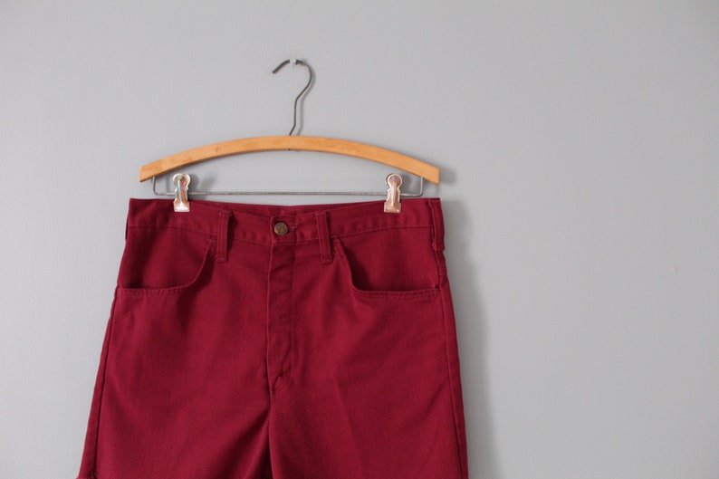 merlot cotton shorts MERLOT red shorts 1970s fringed shorts
