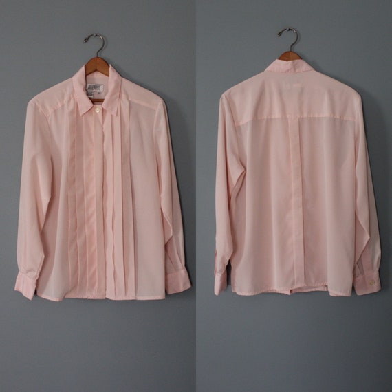 BALLET pink pleated poet blouse - image 10