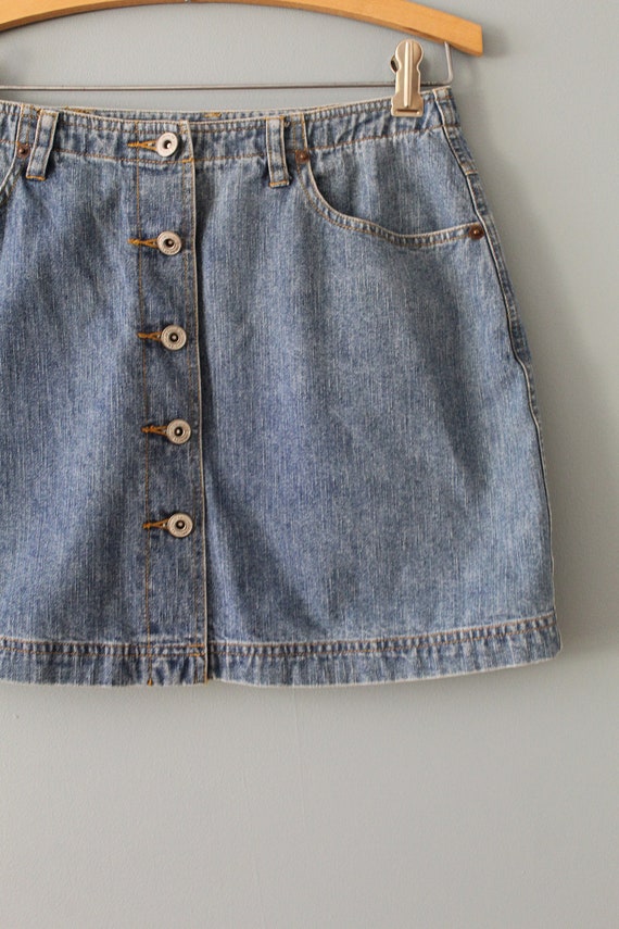 denim button down mini skirt | 90s American Eagle… - image 7