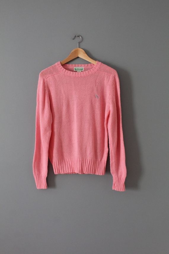 PINK pullover sweater | embroidered pony sweater |