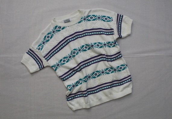 FAIR ISLE pullover sweater | 80s 90s nwt new old … - image 3
