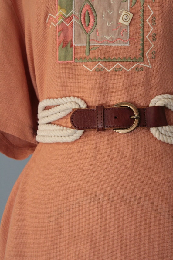 nautical cinch belt | chestnut leather belt | elas