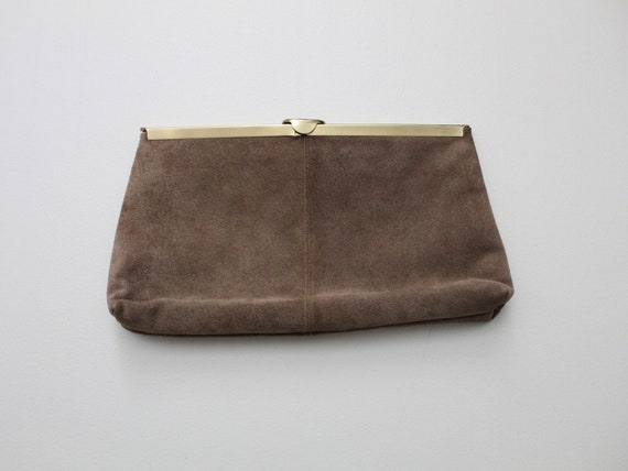 1980s Etra clutches | mocha suede and gray leathe… - image 6
