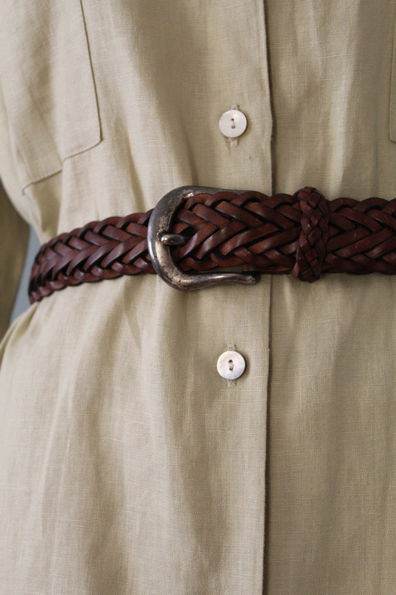woven leather belt womens