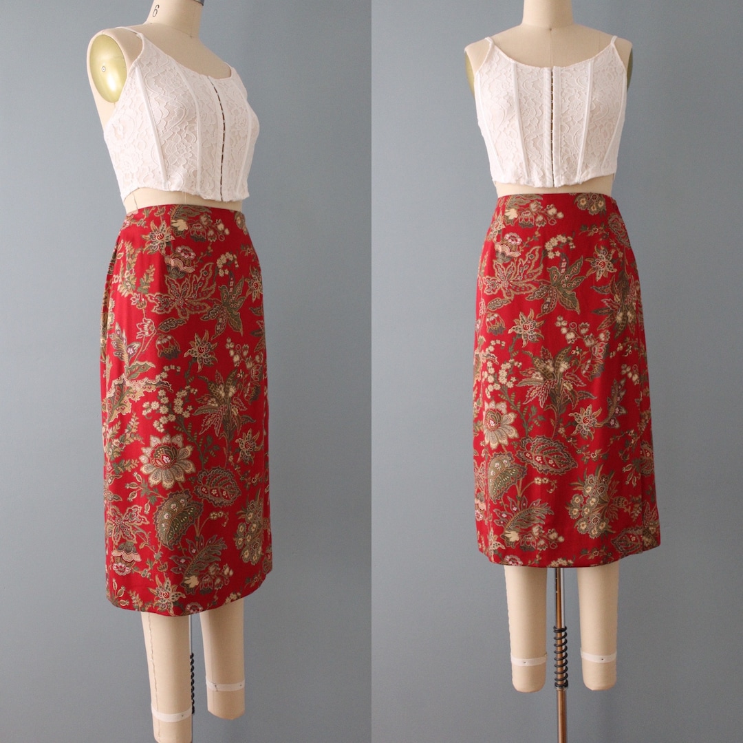 Red wrap skirt