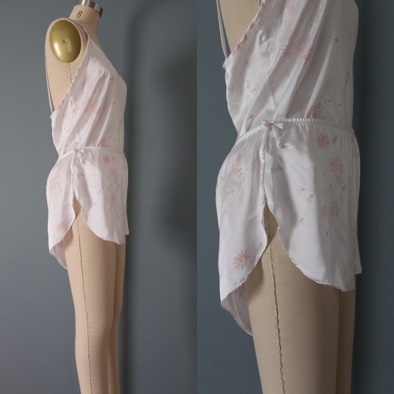 1980s two piece slip set | palest pastel floral s… - image 7