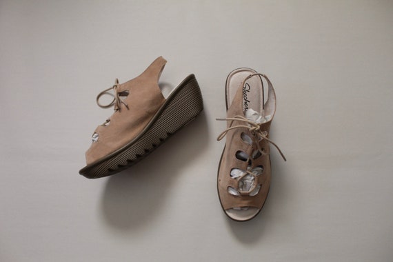 FAWN beige platform sandals | lace up sandals | co